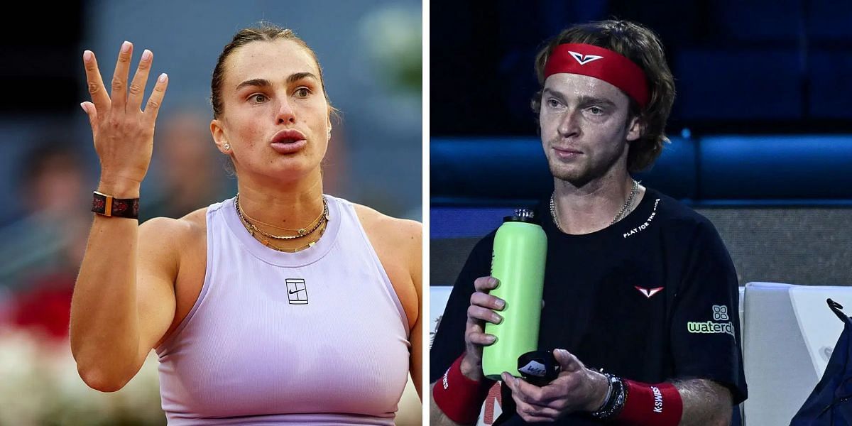 Aryna Sabalenka (left), Andrey Rublev (right), Sources: Getty