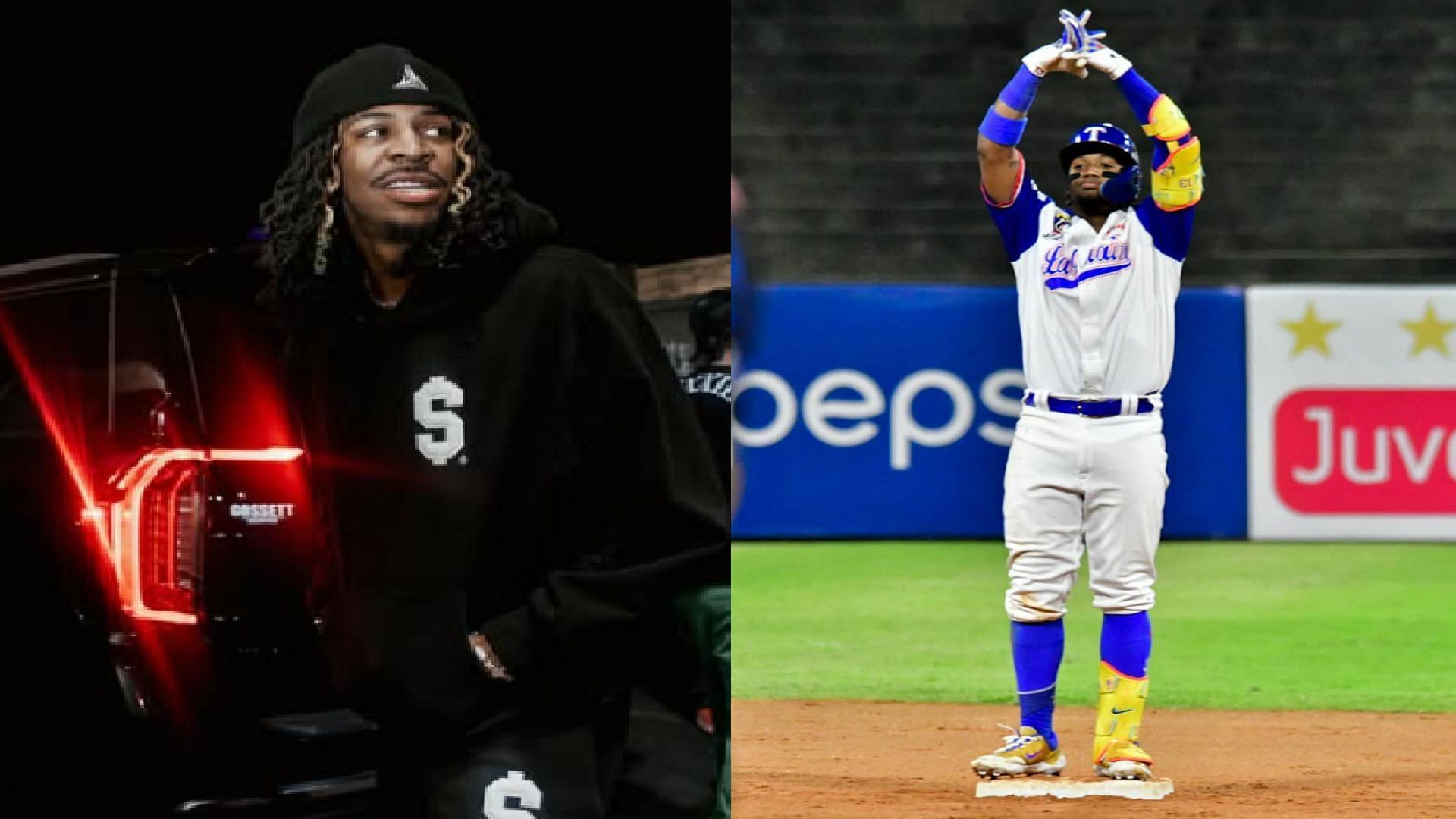 An image of Ja Morant and Ronald Acuna Jr side by side