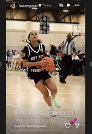 Laura Govan proudly reacts to youngest daughter Hamiley Arenas' AAU highlights with Why Not Premier (Source: IG/@lauramgovan)