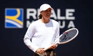 Iga Swiatek practices at the Internazionali BNL D'Italia 2025 - Day Two - Source: Getty