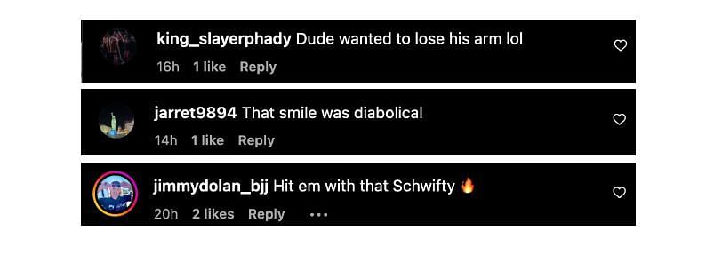 Screenshot of comments. [ONE Championship/Instagram]
