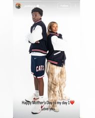 LeBron James’ son, Bryce James, shares a cool snap with mom Savannah James for Mother’s Day. (Image via Instagram @_justbryce)