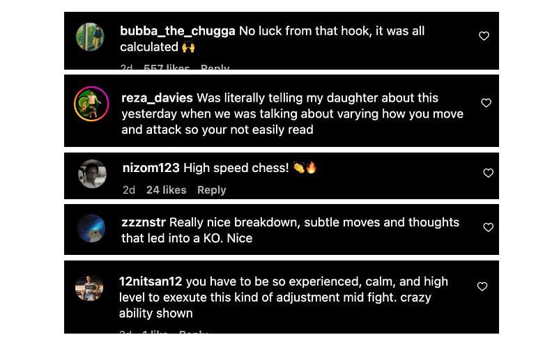 Screenshot of comments. [ONE Championship/Instagram]