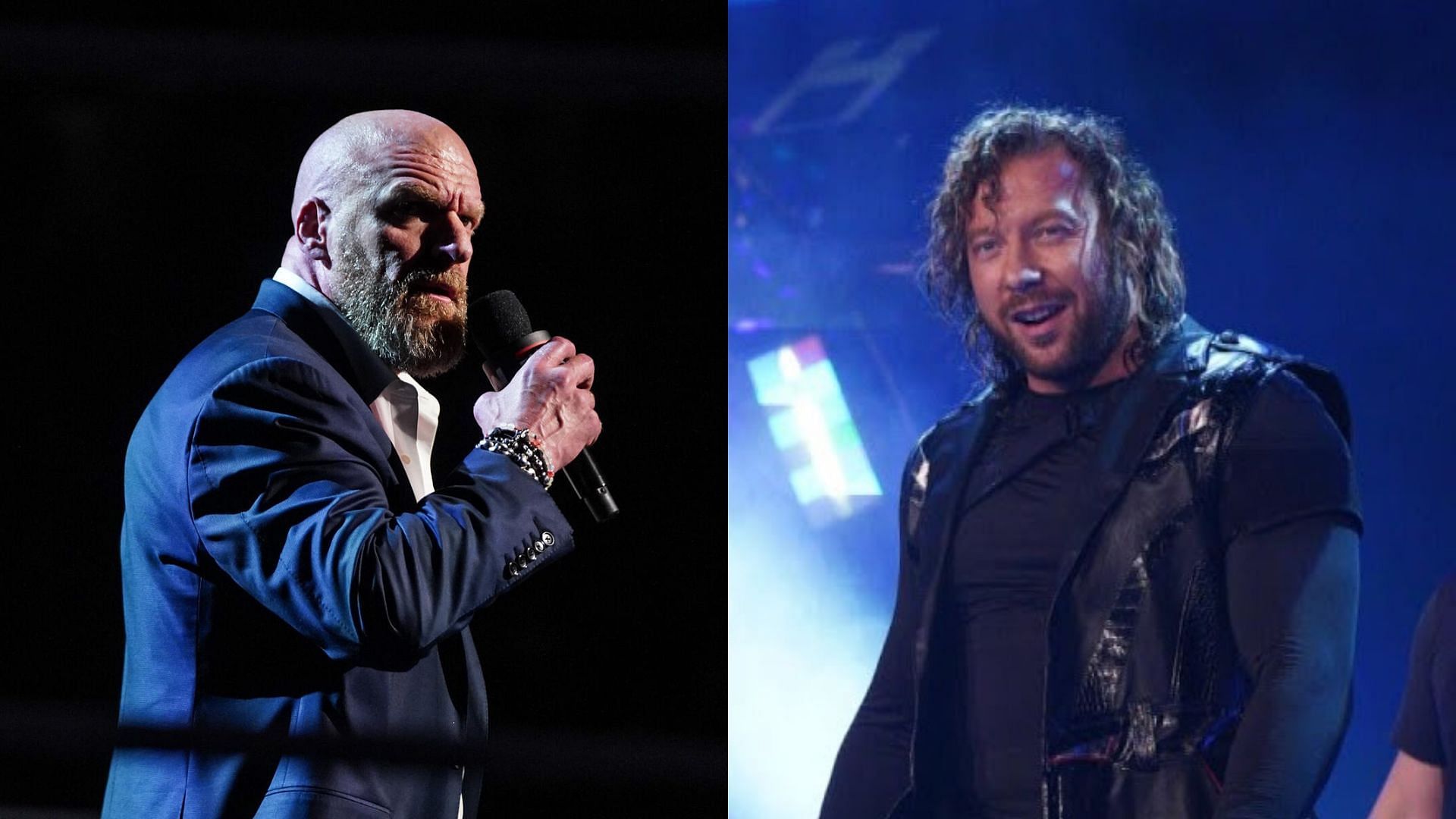 Triple H (left) and Kenny Omega (right). (Image credits: wwe.com &amp; AEW YouTube channel)