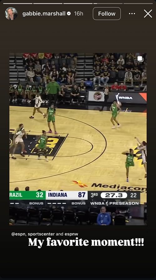 Gabbie Marshall hypes up former Iowa teammate Caitlin Clark