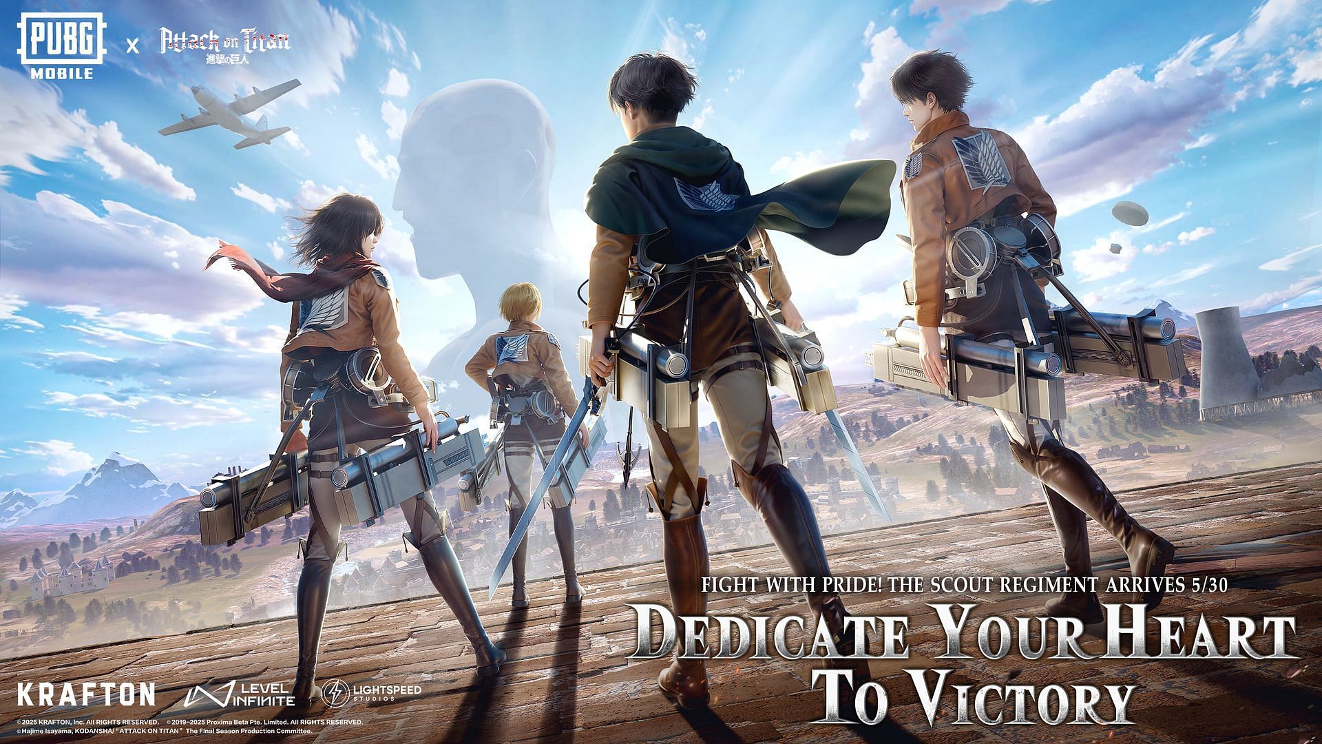 PUBG Mobile recently worked with an attack on Titan (picture about Tencent Games)