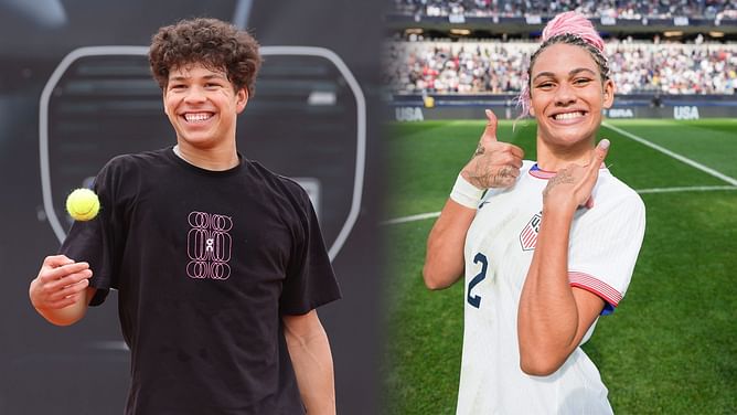 Ben Shelton's soccer star girlfriend Trinity Rodman reacts to American donning casual look in latest photoshoot