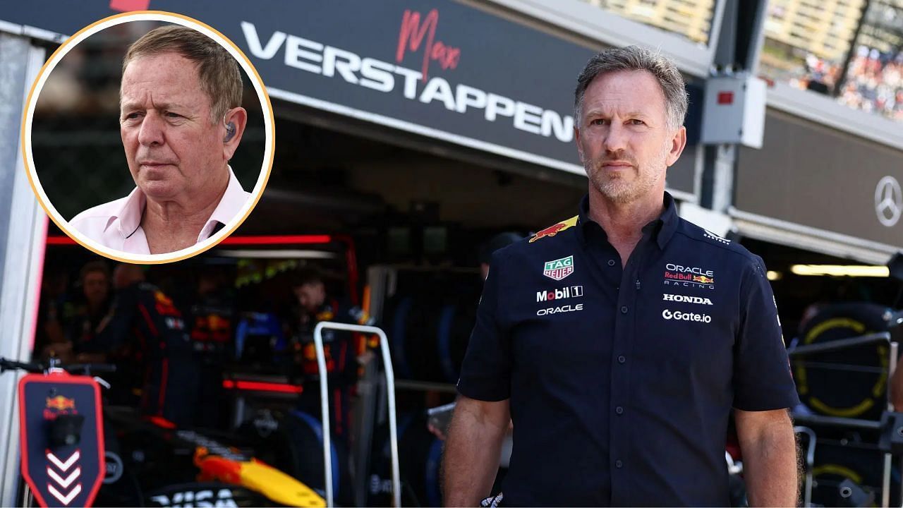 Red Bull team principal Christian Horner and Martin Brundle [Image Source: Getty]