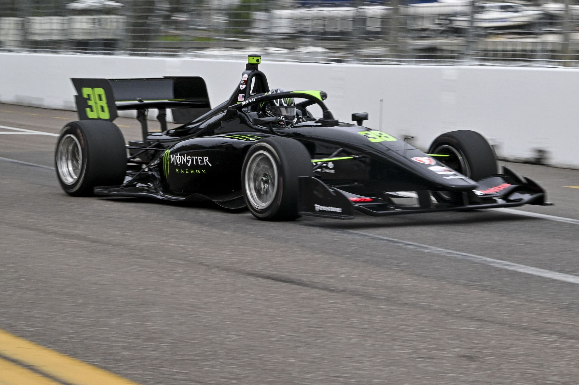 Hailie Deegan drives her No. 38 car at the Firestone Grand Prix of St. Petersburg - Source: Getty