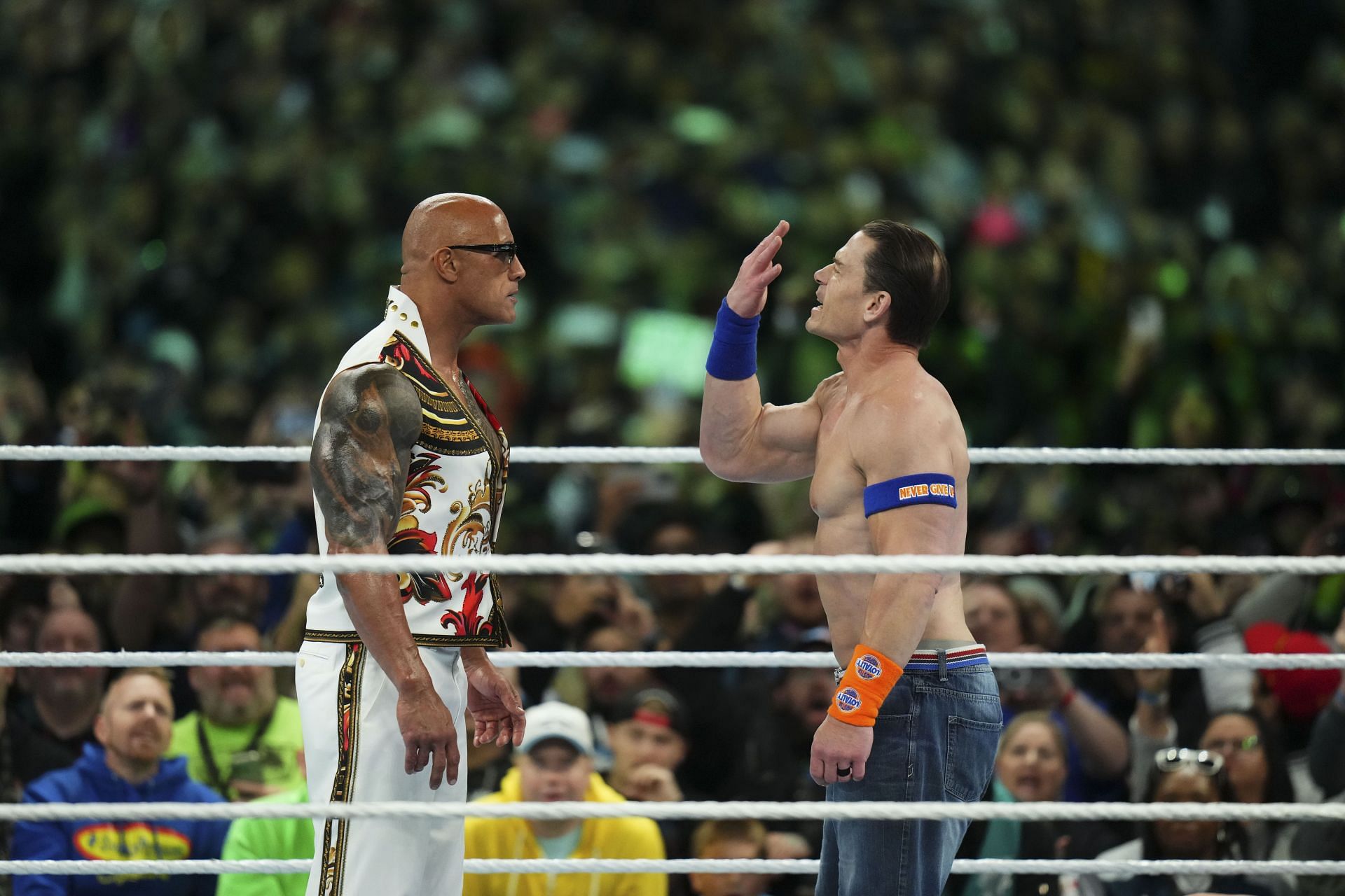 The Rock & John Cena WrestleMania XL - Source: Getty