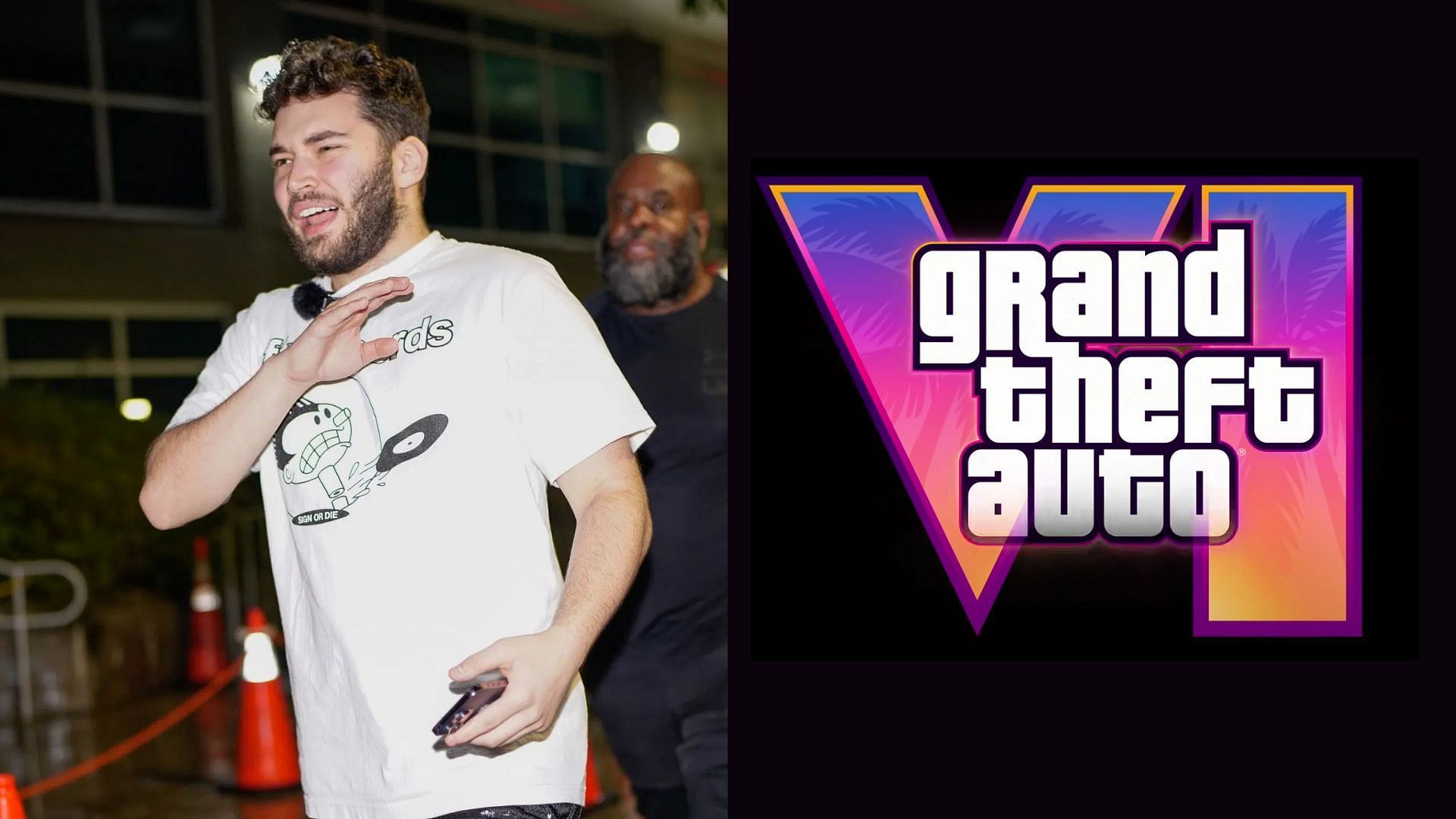Adin Ross cannot legally share information about GTA 6 (Images via Getty, Rockstar Games/YouTube)