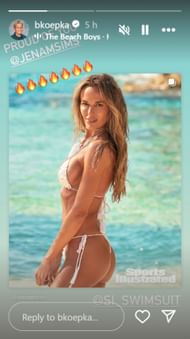 Brooks Koepka reshared Jena Sims photo on his story
