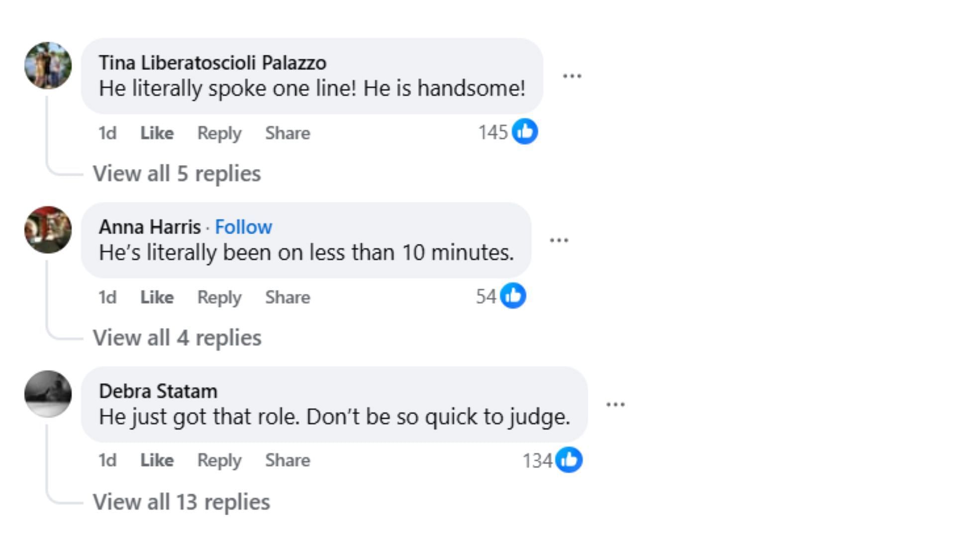 Comments by fans on the post (Image via Facebook/@Carole Anne Paquin)