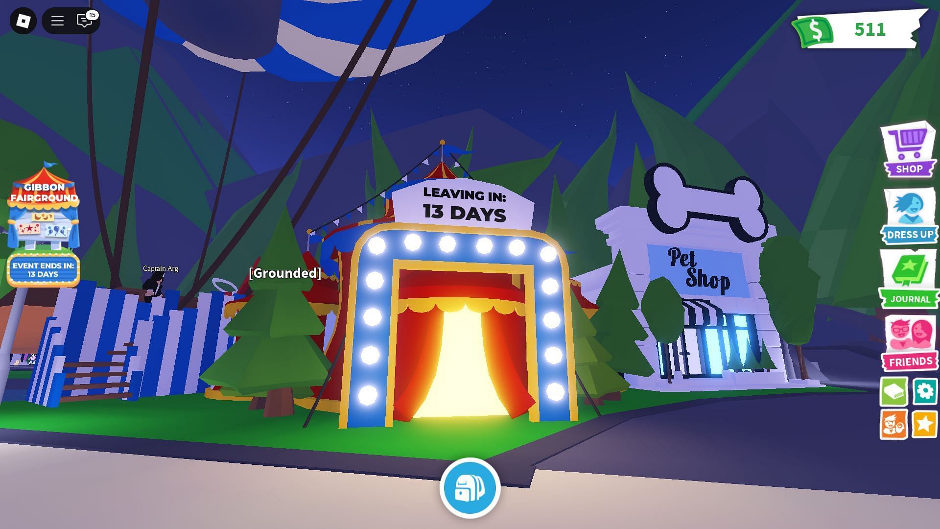 Zápis Gibbon Fair (obrázok cez Roblox)