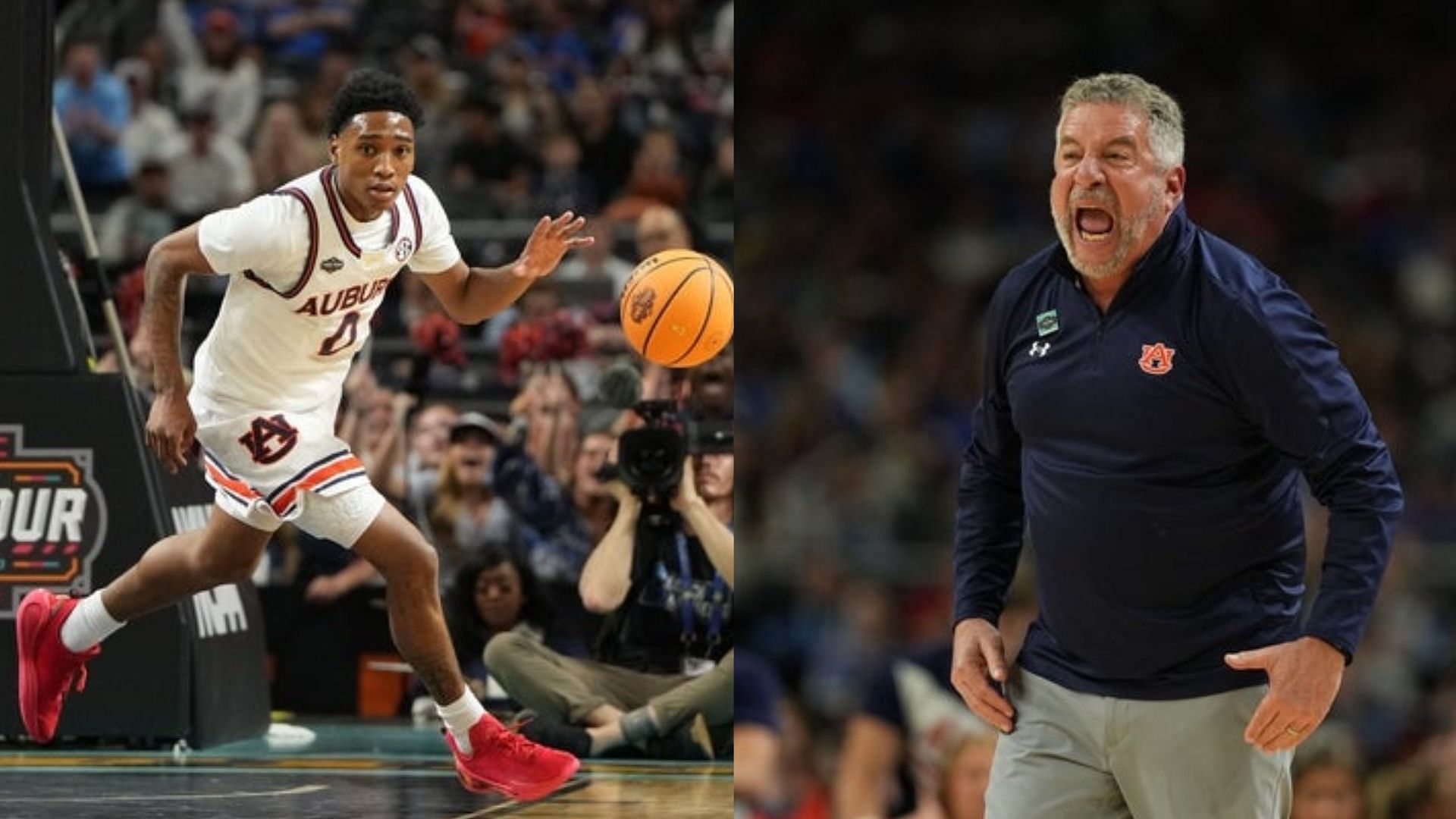 Tahaad Pettiford and coach Bruce Pearl