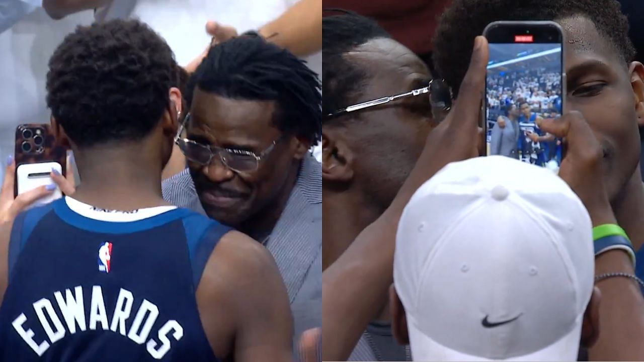Fans react to Michael Irvin giving Anthony Edwards a kiss following the Minnesota Timberwolves