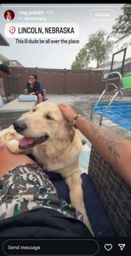 Jada Williams is enjoying the offseason with her furry friend (Image via Instagram/@cbg.jada24