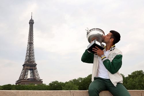 Novak Djokovic at the Men's French Open Winner Photocall - Source: Getty
