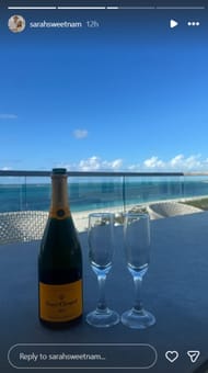 Sarah's Instagram story Credit: @ sarahsweetnam