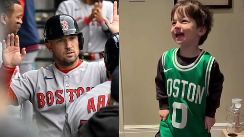 Alex Bregman shared an Instagram story of his son Knox cheering on the Boston Celtics ahead of Game 6 (Photo Source: IMAGN / Instagram)