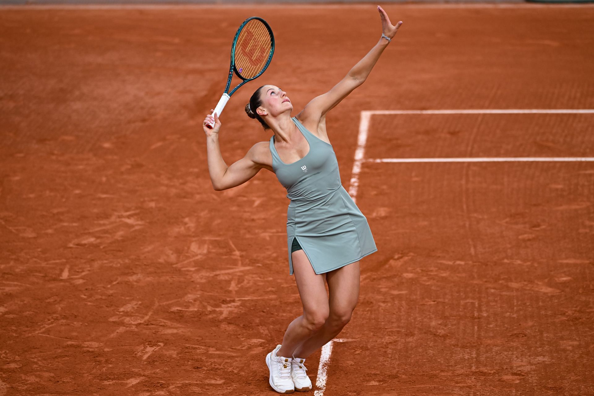 Kostyuk in action at the 2025 French Open - Day One - Source: Getty