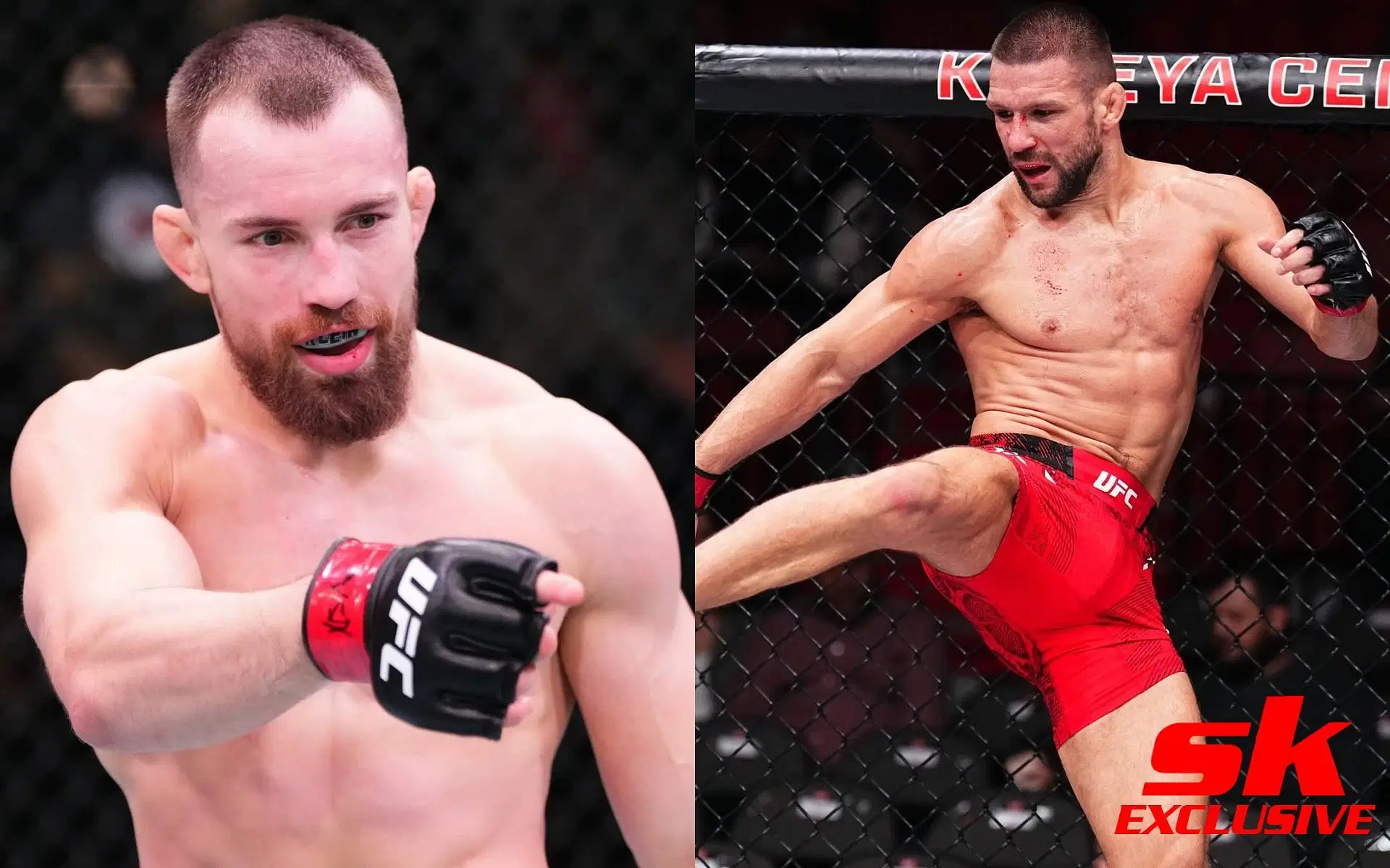 Ludovit Klein (left) wants to finish Mateusz Gamrot (right). [Images courtesy: @ufceurope on Instagram]