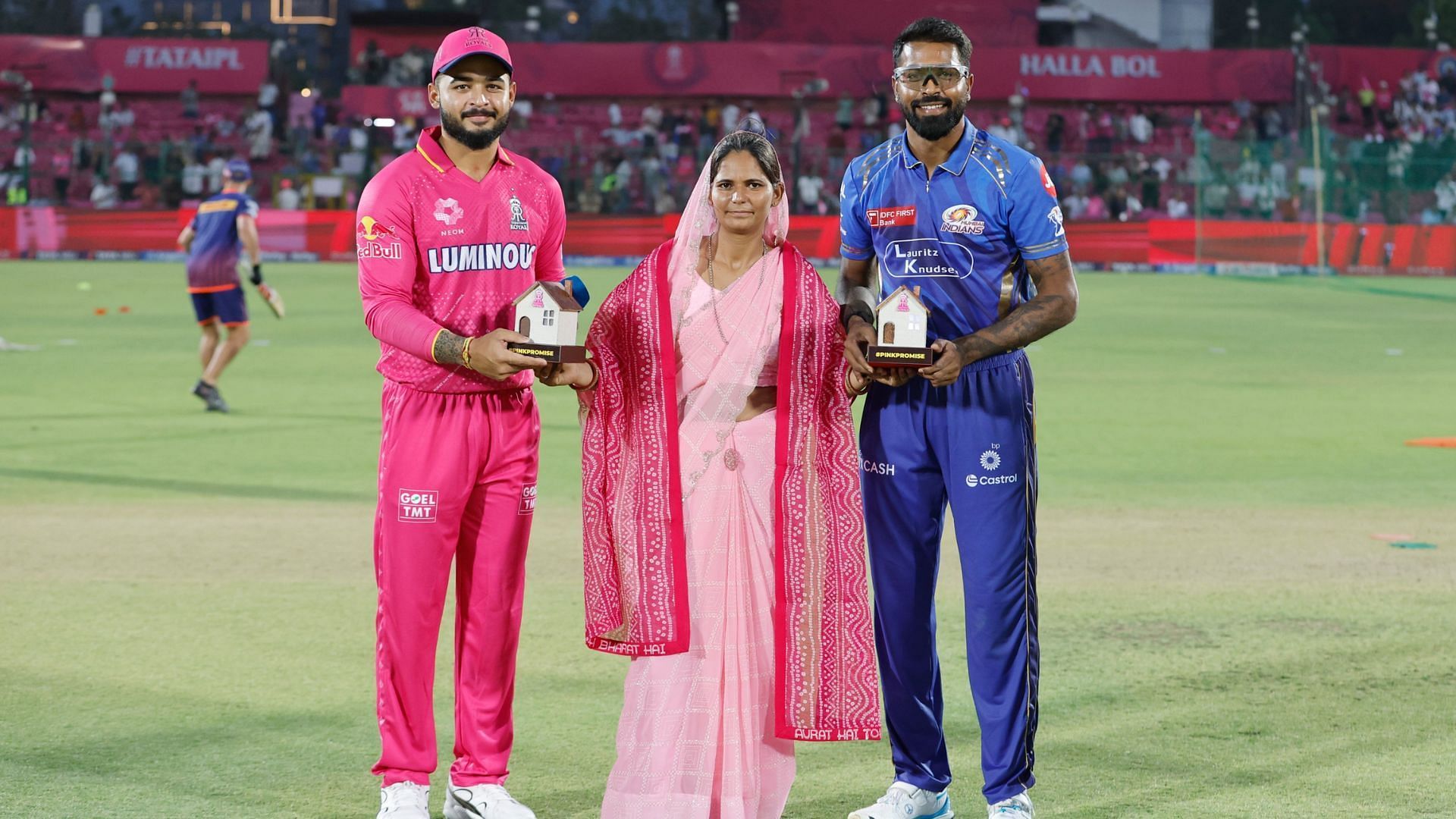 RR captain Riyan Parag in the special pink jersey ahead of clash against MI (Image Credits: IPL/X)