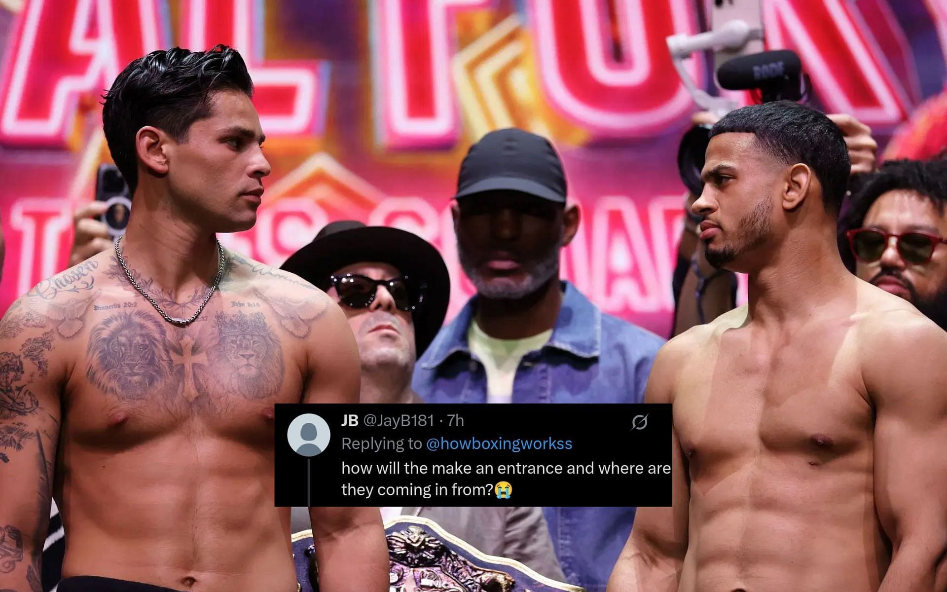 Fans react to enclosed boxing ring at Ryan Garcia vs. Rolly Romero fight at Times Square [Image courtesy: Getty Images]