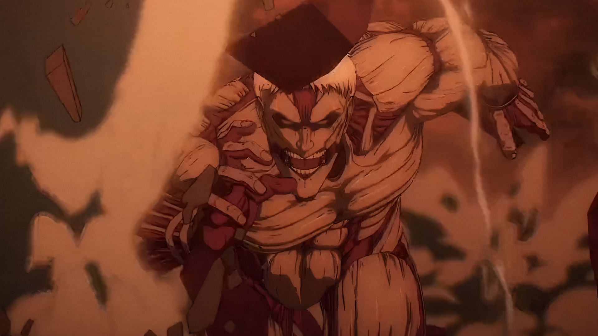 Eren&#039;s transformation to founding titan (Image via Wit Studio)