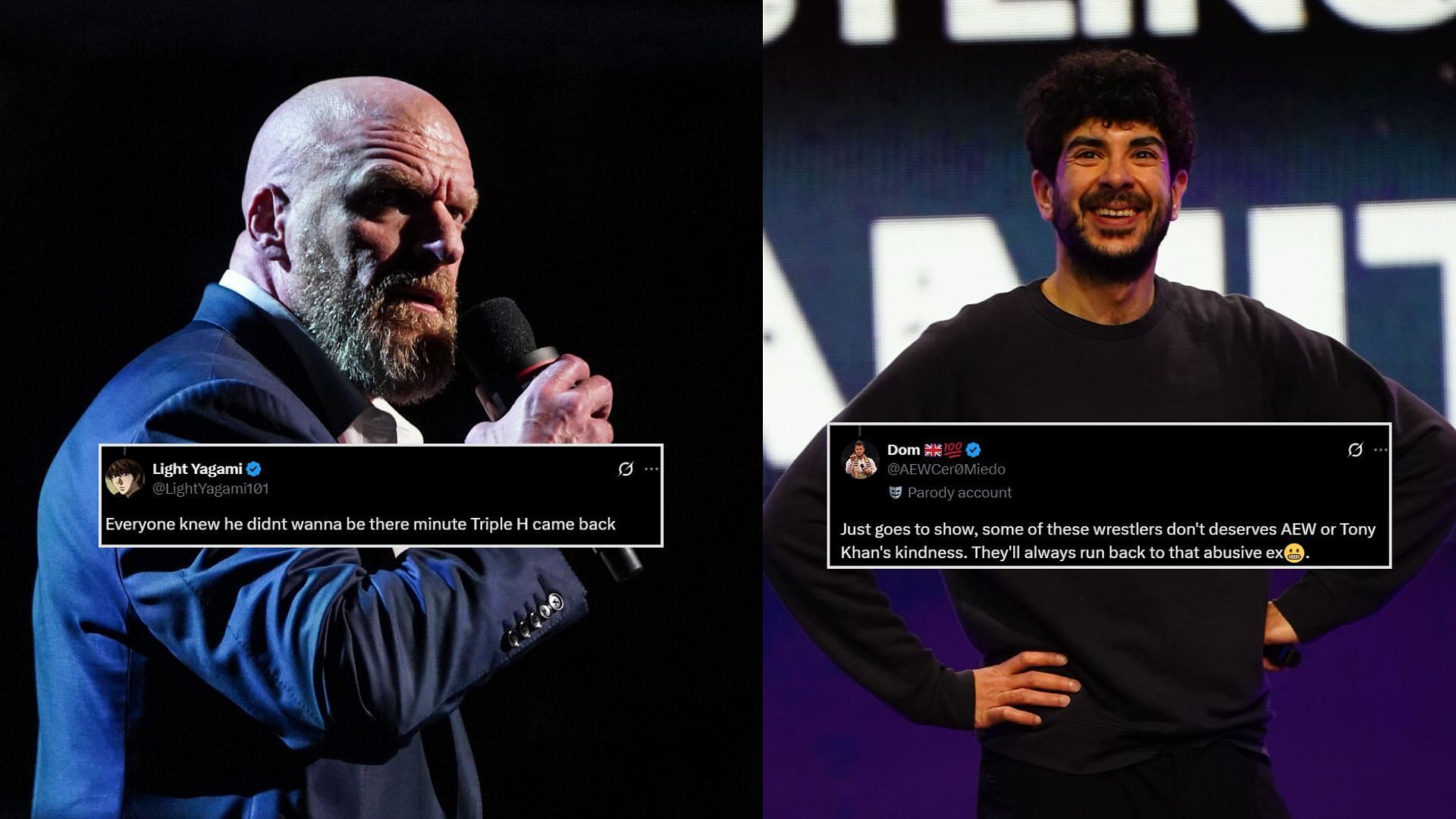 Triple H and Tony Khan are major figures in WWE and AEW respectively [Photo: wwe.com and AEW