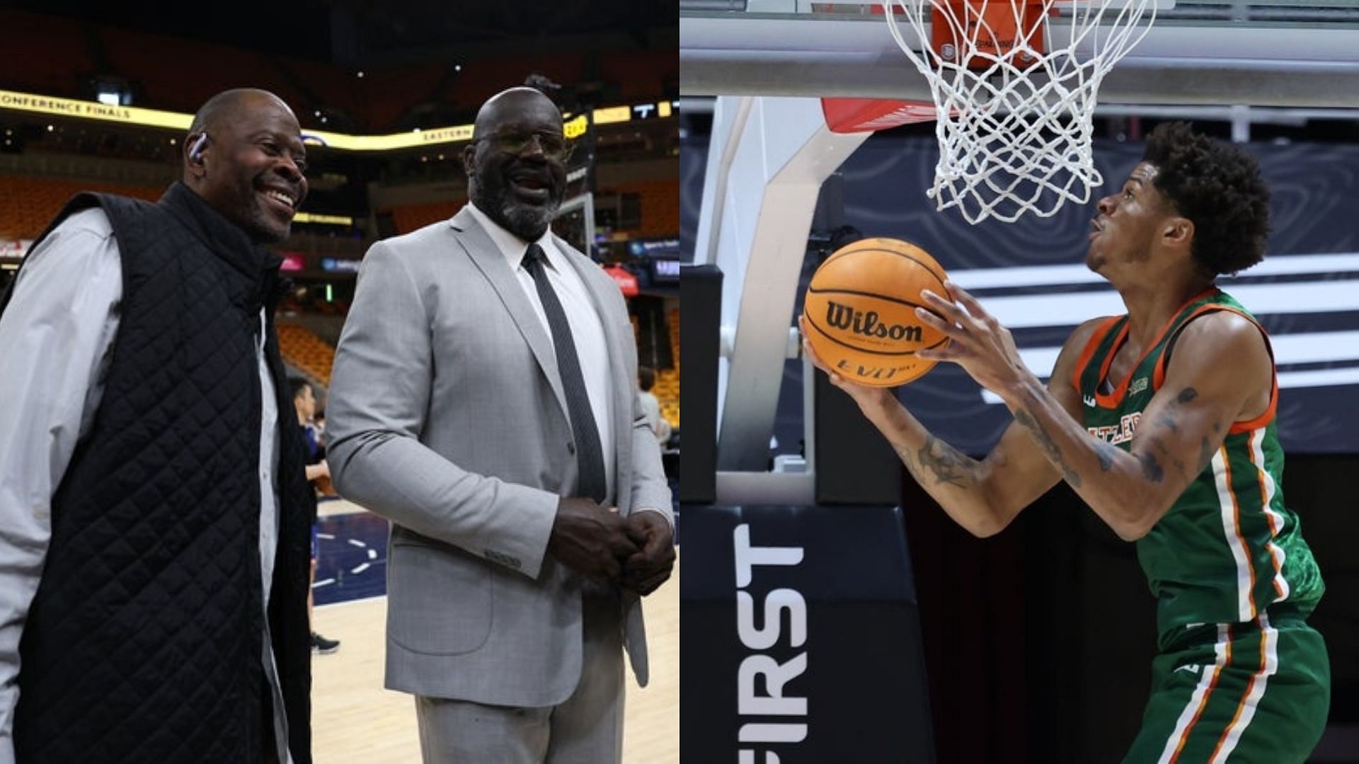 Patrick Ewing with Shaquille O