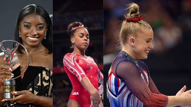 Simone Biles turns into a perfect host for fellow gymnasts Zoe Miller and Joscelyn Roberson with surprise welcome