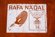 The plaque on Court Philippe-Chatrier in honor of record 14-time French Open champion Rafael Nadal (Source: Getty)