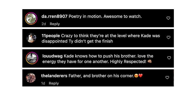 Screenshot of comments. [ONE Championship/Instagram]
