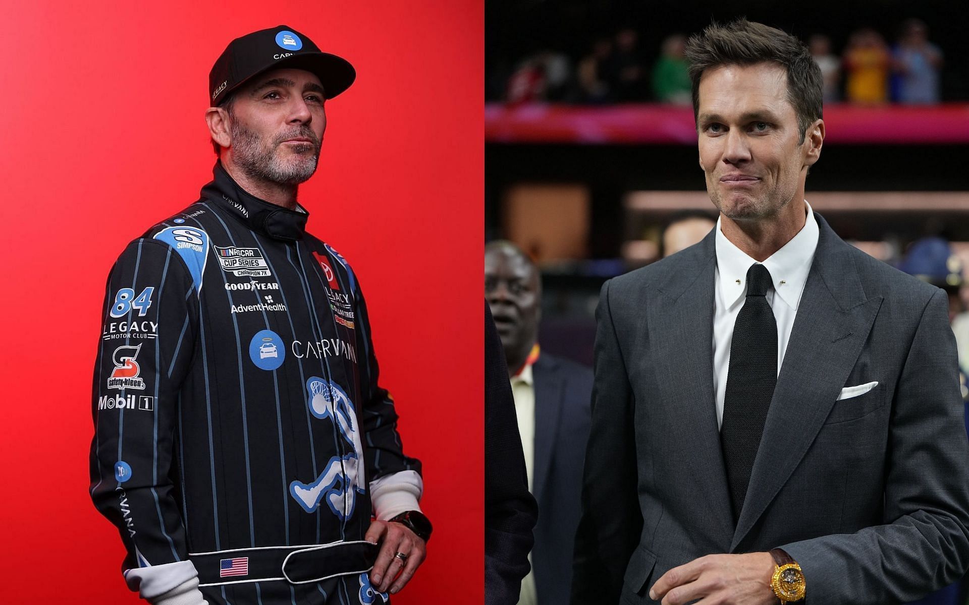 Jimmie Johnson (L) and Tom Brady (R)