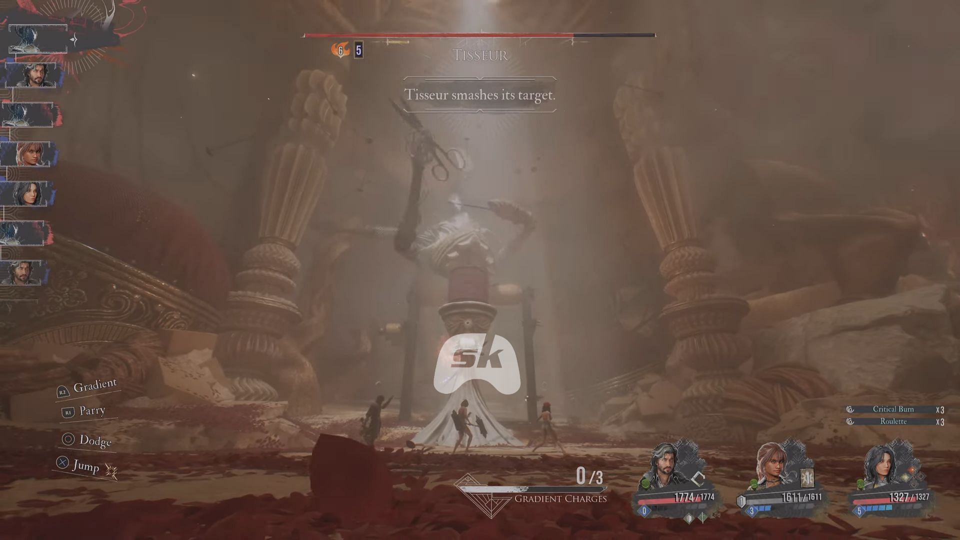 Tisseur does its smashing attack (Image via Sportskeeda Gaming || Kepler Interactive)