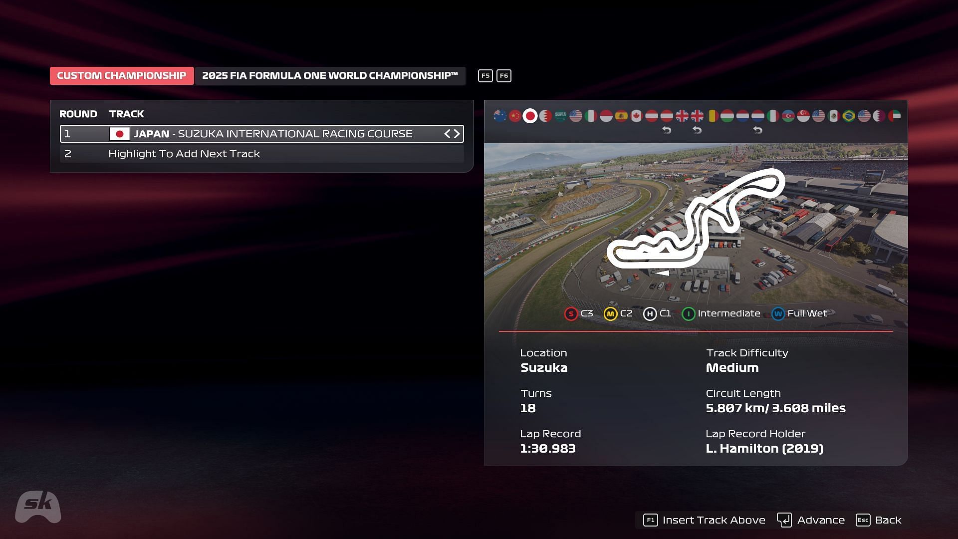Suzuka Circuit in F1 25 (Image via EA Sports/SK Gaming)