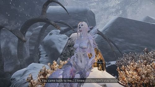 Interacting with Morgen in Tainted Grail The Fall of Avalon (Image via Awaken Realms)