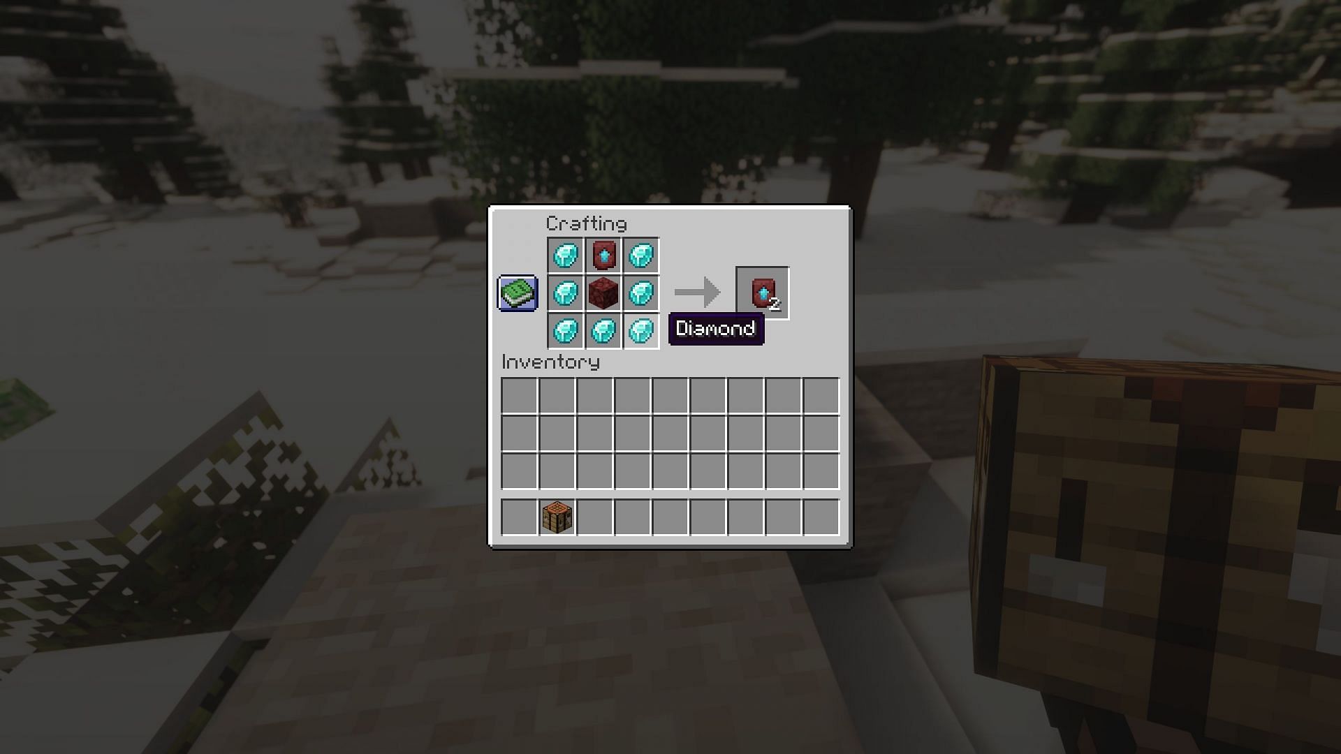 The netherite upgrade smithing template needs to be duplicated using diamonds. (Image via Sportskeeda Gaming || Mojang Studios)