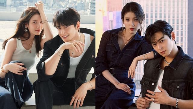 IU and Cha Eun-woo (Image via Instagram/@eunwo.o_c, @chaumetofficial)