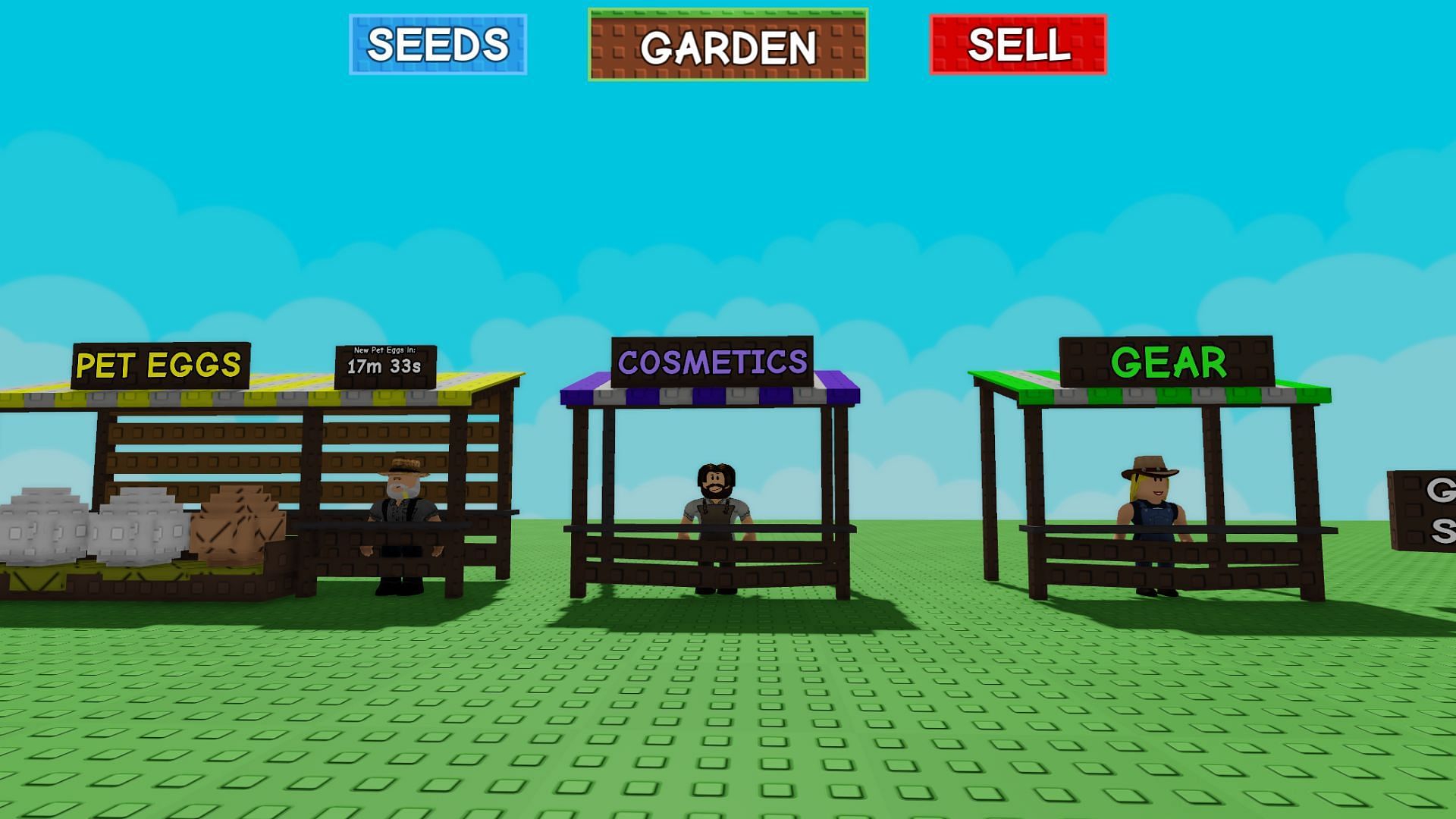 The Shop is between the gear and pet egg shops (Image via Roblox)