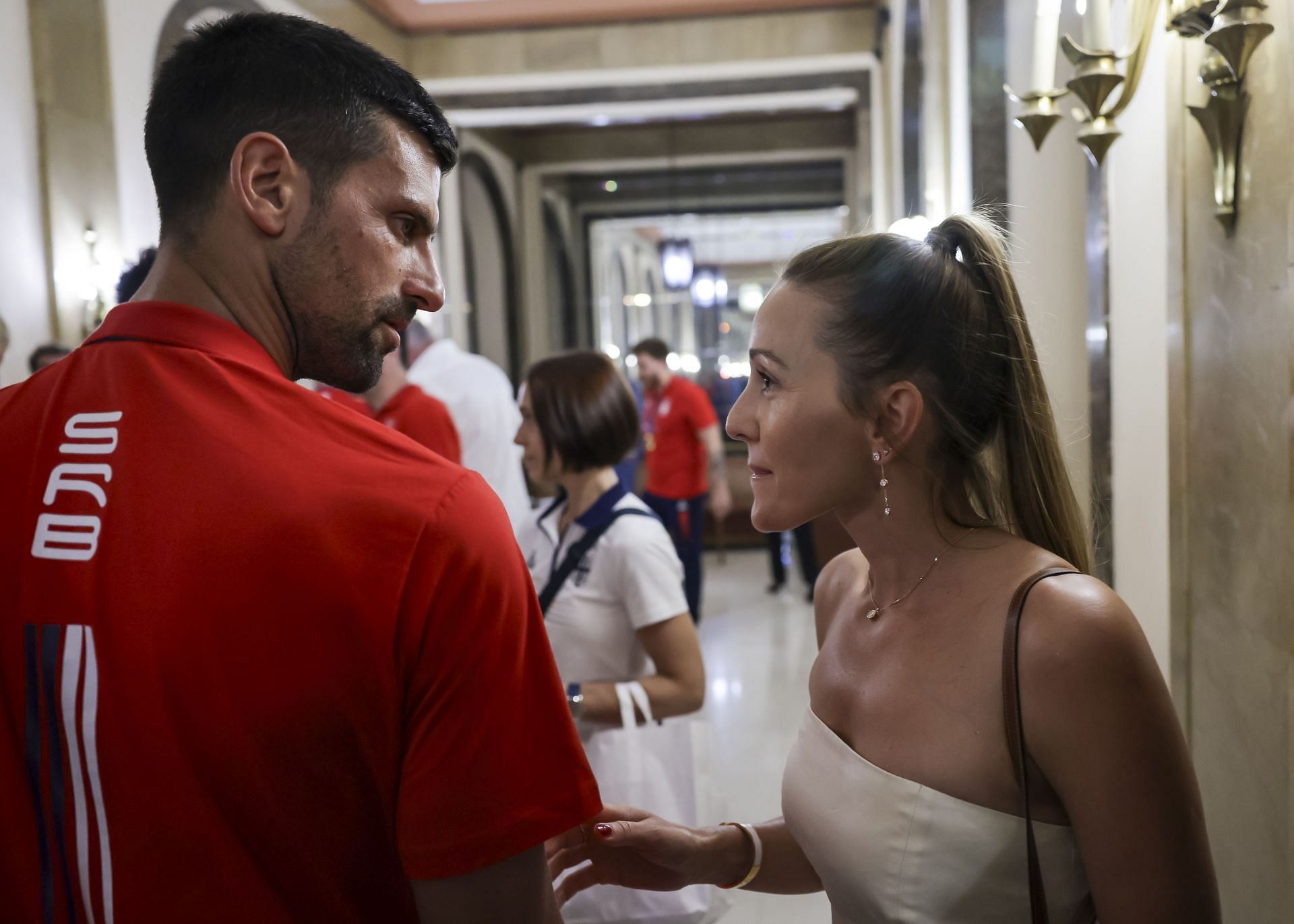 Novak Djokovic with his wife Jelena - Image Source: Getty
