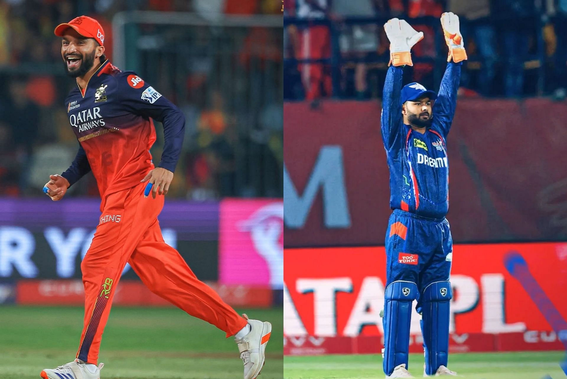 Rajat Patidar (L) and Rishabh Pant (R) (Image via Instagram-@royalchallengers.bengaluru and @lucknowsupergiants)