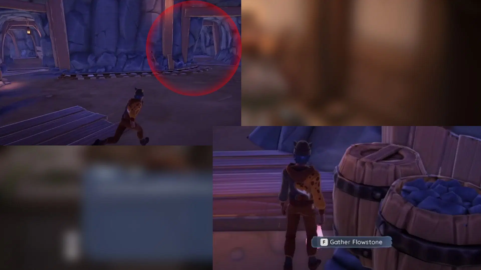 Climb the outer mine walls to the upper area; jump down to reach two barrels (Image via Singularity 6)