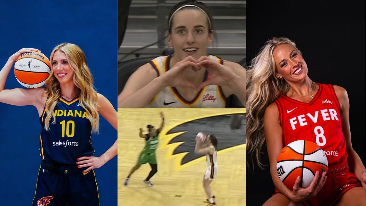 Lexie Hull and Sophie Cunningham troll Caitlin Clark after the WNBA superstar shared photos of her deja vu night in Iowa on Sunday. [photo: @indianafever/IG, @sophie_cham/IG, @lexiehull/IG]]