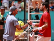 Tommy Paul (L) and Karen Khachanov (R) at the Mutua Madrid Open - Source: Getty