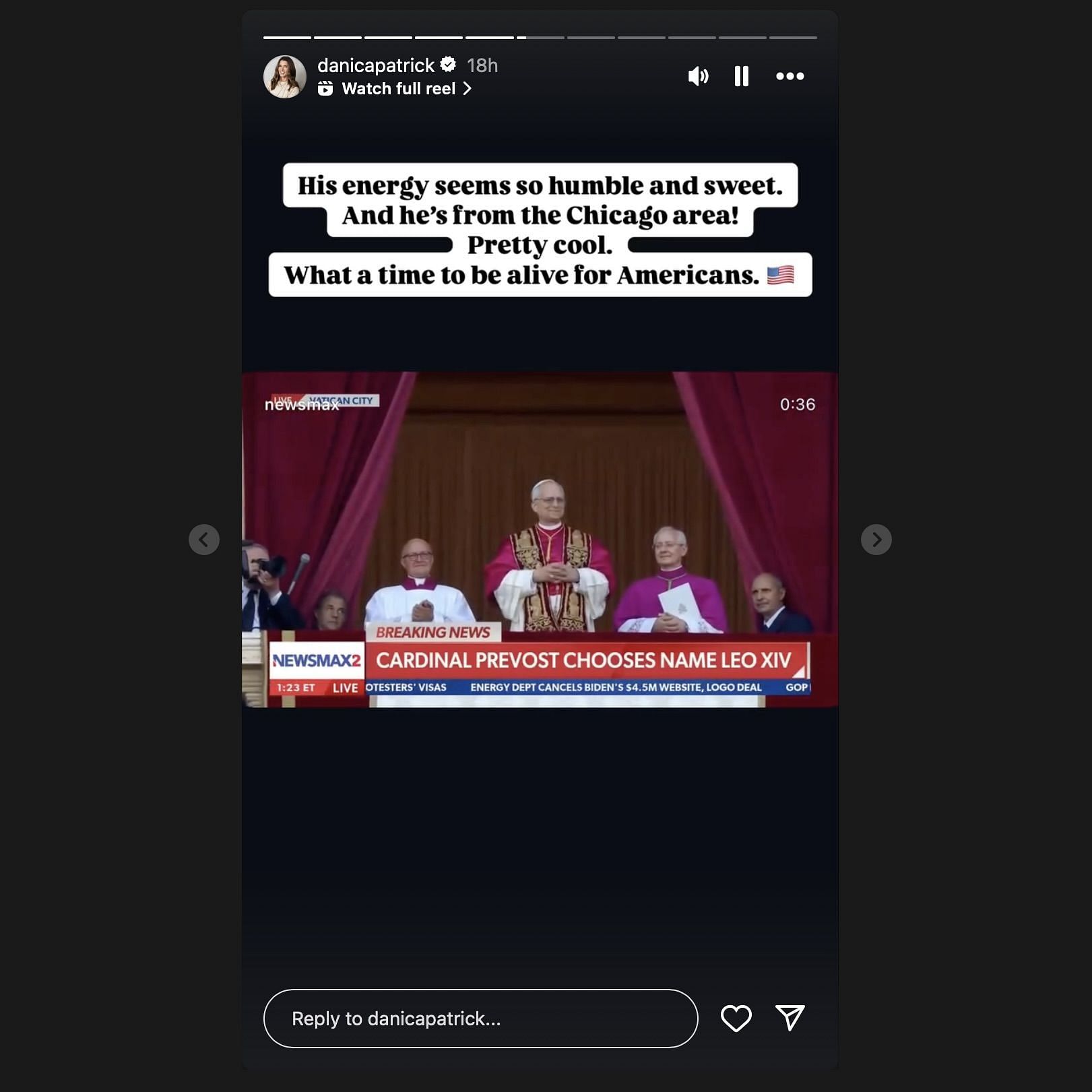 Screen grab from Danica Patrick&#039;s Instagram story [via Instagram/@danicapatrick]