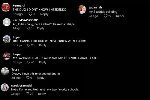Fans commented on TikTok (@hannah.hidalgo3/TikTok)