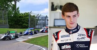 Josh Pierson and Myles Rowe involved in a crash in Indy NXT practice session at Indianapolis road course