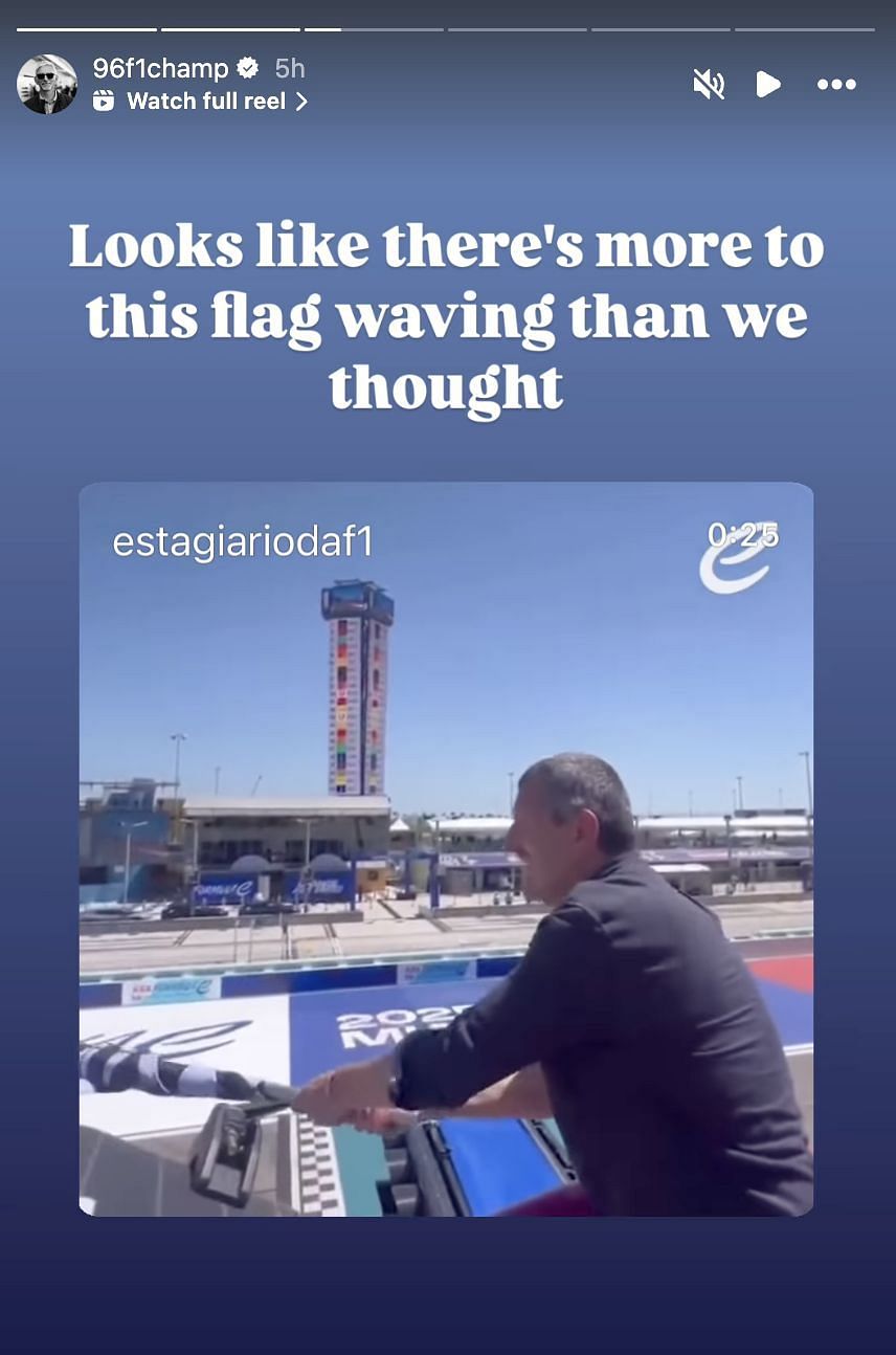 Damon Hill&#039;s IG Story [Image Source: @96f1champ/Instagram]